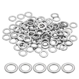 sourcing map M6 Flat Washer for Screw, 120Pcs Metal Washers 6MM ID x 10MM OD x 1MM Thick