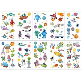 Eugene children's tattoo sticker season 2 10-piece set, 1 set, space world / 유진 어린이 타투 스티커 시즌2 10종 세트, 1세트, 우주세계