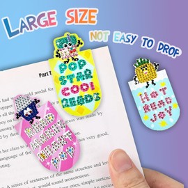 CharySim Diamond Art Magnetic Bookmark Diamond Art Adults Kits with Diamond Art Accessories Tool-Diamond Art Pen/Tray Arts and Crafts for Kids Age 8-15 Gifts for 7 9 10 11 12year Old Girls (8PC)