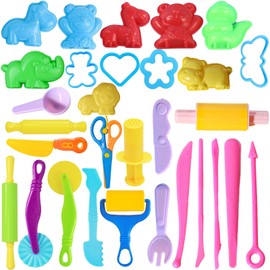 32 PCS Playdough Accessories,Play Dough Tools Sets for Kids Toddlers, Playdough Tools,Playdough Tools Set, Plastic Accessories Dough Set, Modeling Tools DIY Creation Educational Toy Accessories