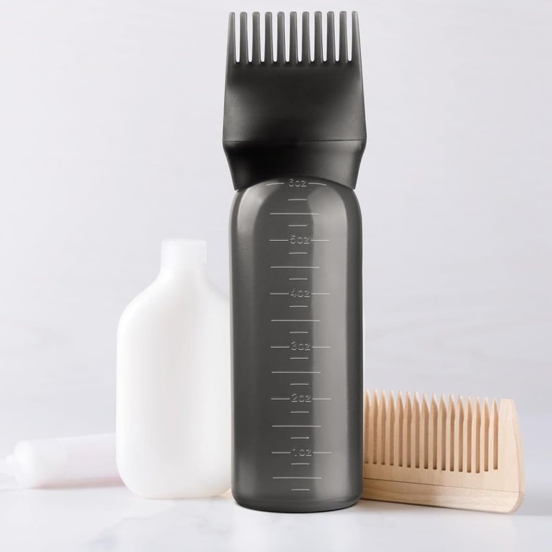 Hair Dye Root Applicator Bottles with Comb, 180 ml/6 oz,