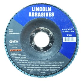 100 Pack Flap Discs 40 Grit 4.5" x 7/8" Sanding Wheels