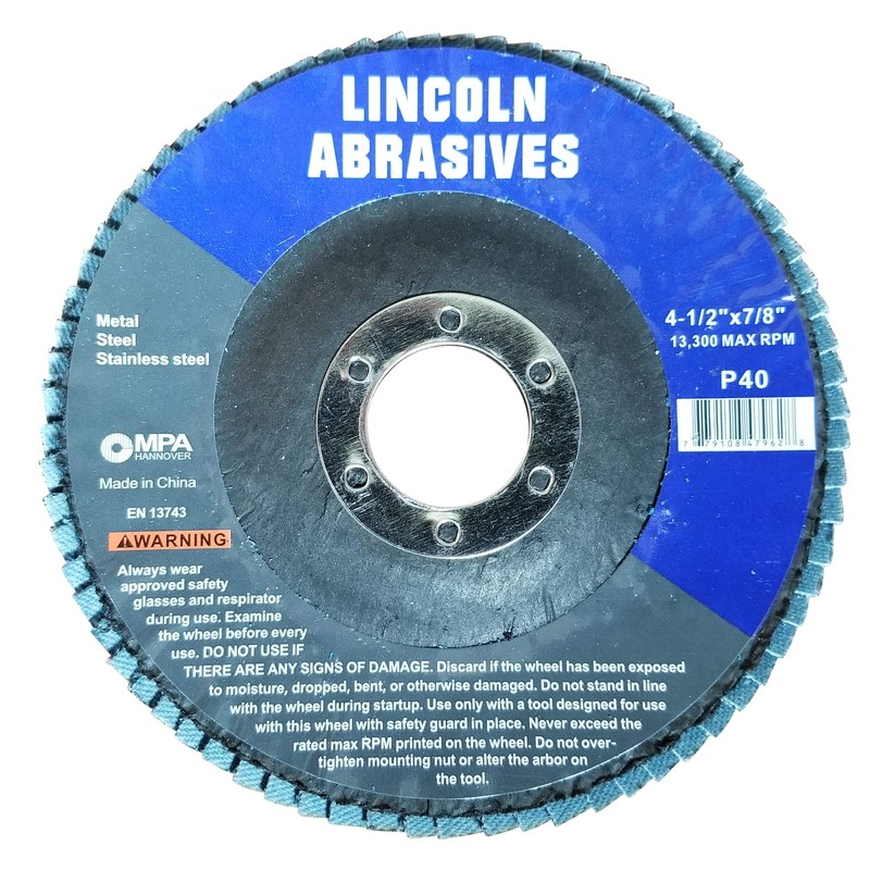 100 Pack Flap Discs 40 Grit 4.5" x 7/8" Sanding