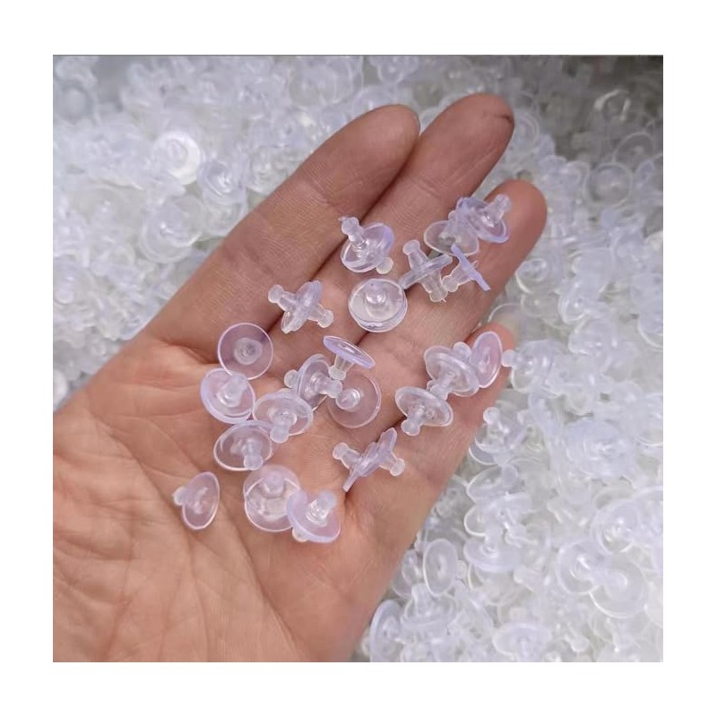 Earring Backs Rubber,100 PCS Soft Clear Earring Backs for Studs,Hypoallergenic