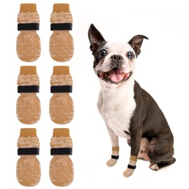 BEAUTYZOO Dog Socks to Prevent Licking for Hardwood Floors -Dog Boots Shoes for Small Medium Large Dogs -Double Side Grips Traction Control Anti Slip Socks for Puppy Doggie Senior Dog, Paw Protector