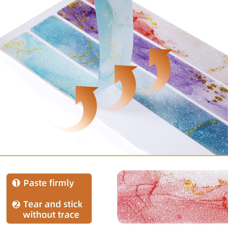 24pcs Bathroom Non Slip Strips Colorful Firm Sticking Waterproof Rubber