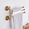 Leyden Swivel Towel Bar, Antique Brass 3 Arm Swing Towel