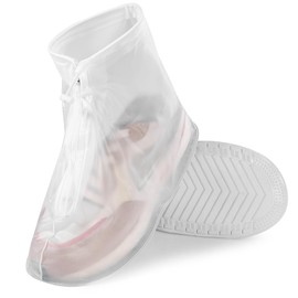 Waterproof Shoe Covers 2 Pairs, Silicone Non-slip Overshoes, Recyclable Shoe Booties Covers for Rain, Boot Covers for Outdoor, Shoes Cover for Men and Women Children (XXXL)