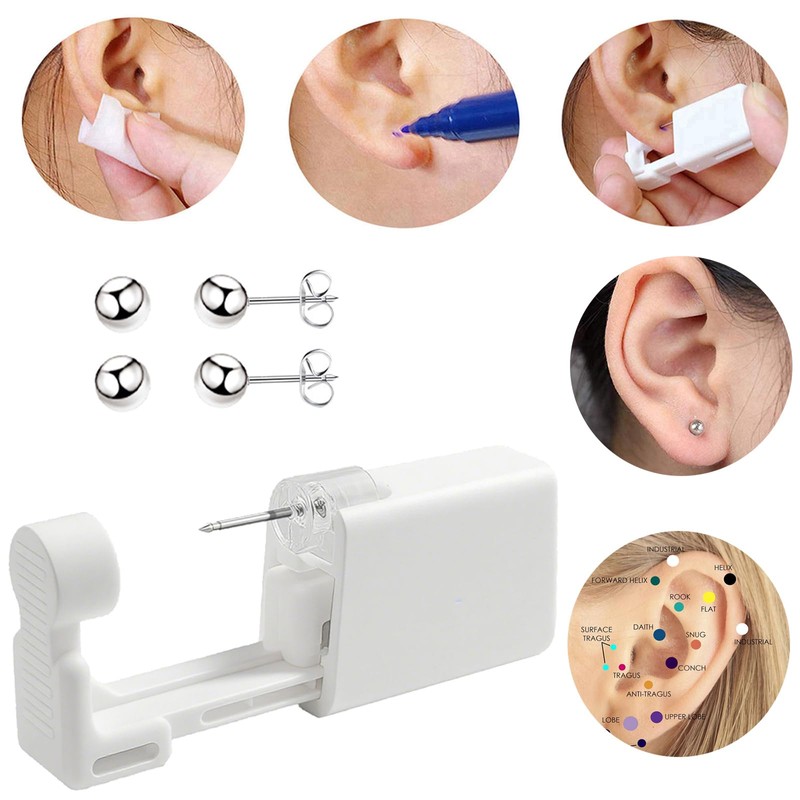 Ear Piercing Kit Disposable Ear Piercing Kit with Multi-sized CZ
