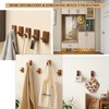Wood Wall Hooks for Hanging - QUELLANCE 4 Pack Utility