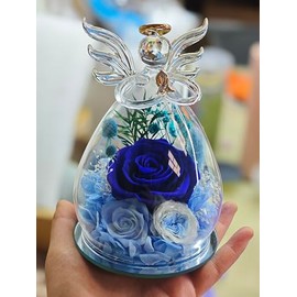 Birthday Gifts for Women Mom Preserved Roses in Glass Angel Figurines Fresh Flowers for Delivery Forever Flowers Eternal Rose Angel Gifts for Women Grandma Sister Wife Her Girlfriend from Daughter