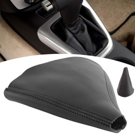 Shifter Boot Cover, PU Leather Car Shift Cover Soft Car Auto Shifter Boot Cover Gear Shift Knob Boot Fit for Hummer H3 2005‑2011 (Black line)