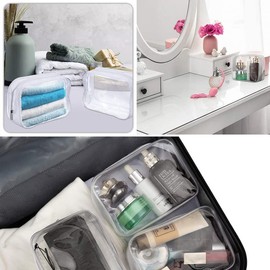 Kosmetiktasche Transparent,6 Stück Kulturbeutel Transparent,Kosmetiktasche Durchsichtig Klein,PVC Kulturbeutel mit Reißverschluss,19x14cm Durchsichtige Kosmetiktasche