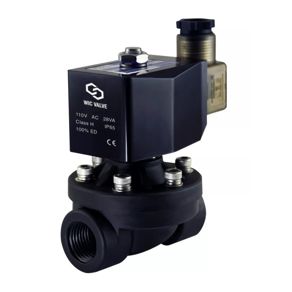 WIC Valve 1/2" Inch Plastic Zero Differential Electric Diaphragm Solenoid