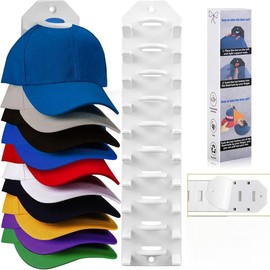 Baseball Cap Organizer, Wall Hat Rack, Hat Storage Display Holder, Holds Up to 10 Hats, Suitable for Door, Bedroom, Closet hanging minimalist Smooth Hangable Springtok Multicolor Decor Black:_Crystal
