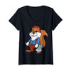 Womens Cartoon Squirrel Character With Axe For Children V-Neck T-Shirt