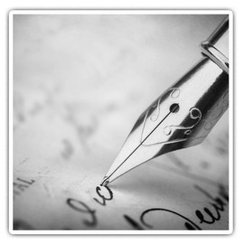 2 x 7.5cm Square Vinyl Stickers - Vintage Fountain Pen Writing Retro Decals 43731