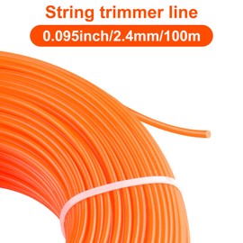 BOUBONI .095-Inch x 328-Foot String Trimmer Line Round Strimmer Line for Medium & Heavy Garden Grass(Orange)