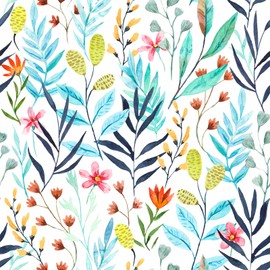 VaryPaper Rustic Leaf Floral Wallpaper Peel and Stick Wallpaper for Nursery Decorative Boho Floral Contact Paper Removable Self Adhesive Wildflower Wallpaper Mural for Bedroom Bathroom 17.7''x78.7''