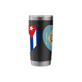 Delaware and Cuba Flags: Heart Shaped Unity Stainless Steel Insulated Tumbler
