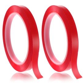 Aeaocvo 2 Rolls Nail Art Tape, 98FT Double Sided Tape Nails, Waterproof Removable Traceless Clear Mounting Tape, Press on Nail Supplies for Nail Tips Colors Designs Showcase