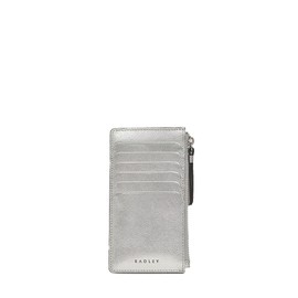 Radley London Womens Ziptop Leather Coin Purse Card Holder Elia Mews Metallic in Silver