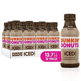 Dunkin Donuts Iced Coffee, Mocha, 13.7 Fluid Ounce (Pack of 12)