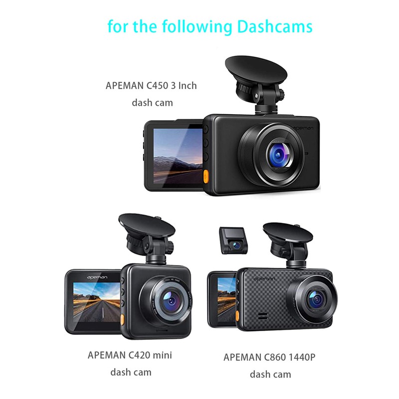 2 x Suction Cup Mount for Apeman Crosstour Dashcam Easy