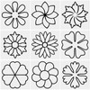 Zonon 9 Pieces Flower Line Quilting Stencil Kit Sewing Flower