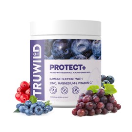 TruWild Protect+ Vegan Immune Support & Antioxidant, All Natural Vitamin C, Zinc, Magnesium, Resveratrol, Acai, Non GMO, Gluten Free Capsule Supplement Made in The USA cGMP, 30 Servings