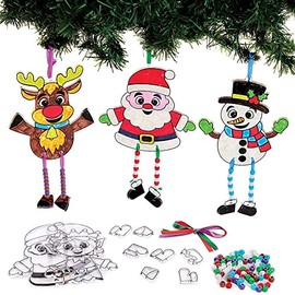 Baker Ross FX386 Christmas Suncatcher Dangly Leg Kits - Pack of 4, Kids Christmas Decoration Craft Kit, Arts and Crafts for Kids