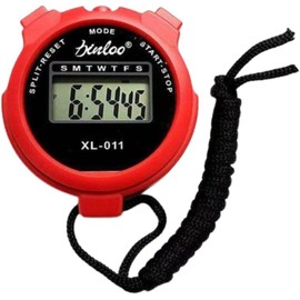 Shockproof Digital Sports Stopwatch Timer with Large Display - Lap Split, Multi-Function, Countdown, Calendar, Alarm, 12/24 Hour Clock - Ideal for Coaches in Swimming, Running, and Sports (Red)