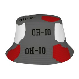 Ohio State Gray Bucket Hat Summer Sun Hat for Travel Beach Golf Fishing - Fashion Packable Fun Outdoor Fisherman Boonie Hat for Men and Women
