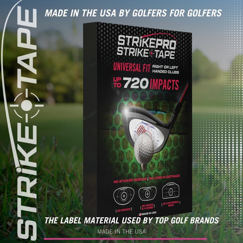 STRIKEPRO Strike-Tape Golf Club Impact Labels. Universal Club face Stickers,