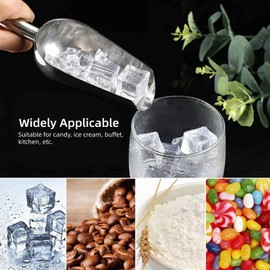 Sweet Scoops and Tongs Set, Stainless Steel Scoops with Handle 5pcs Sweet Scoops and 5 Pieces Ice Tongs for Buffet, Parties, Candy Bar, Wedding and More.(5*Sweet Scoops)