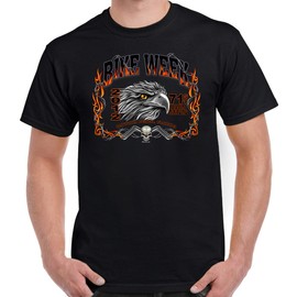 Nostalgia 2012 Bike Week Daytona Barbwire Eagle T-Shirt Black