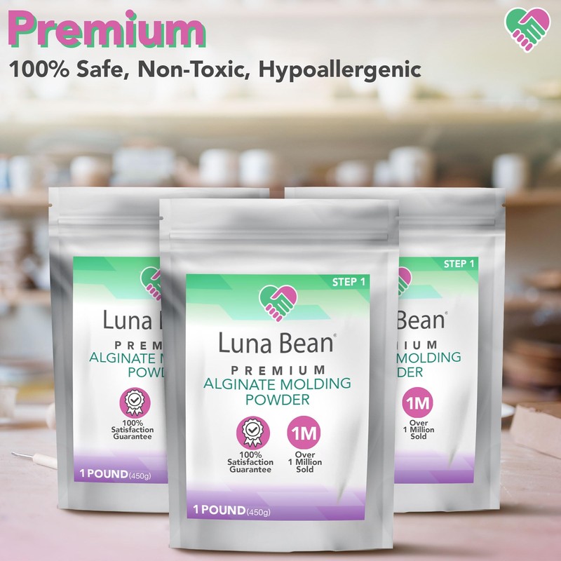 Casting Keepsakes Luna Bean Alginate Molding Powder Refill for Hand