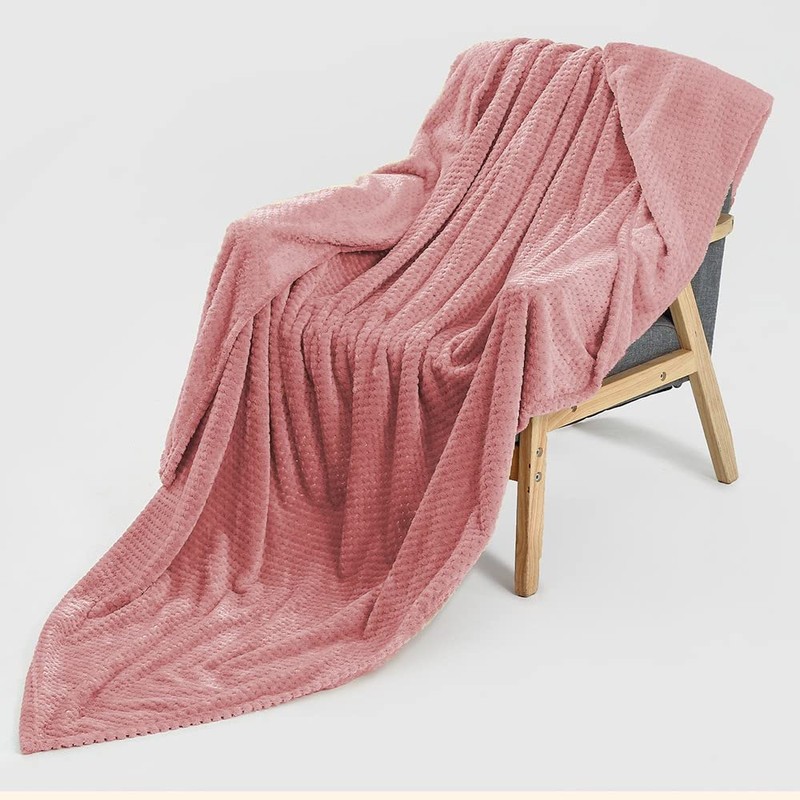 Bear & Panda Waffle Flannel Fleece Mink Throw - Sofa/Bedspread/travel