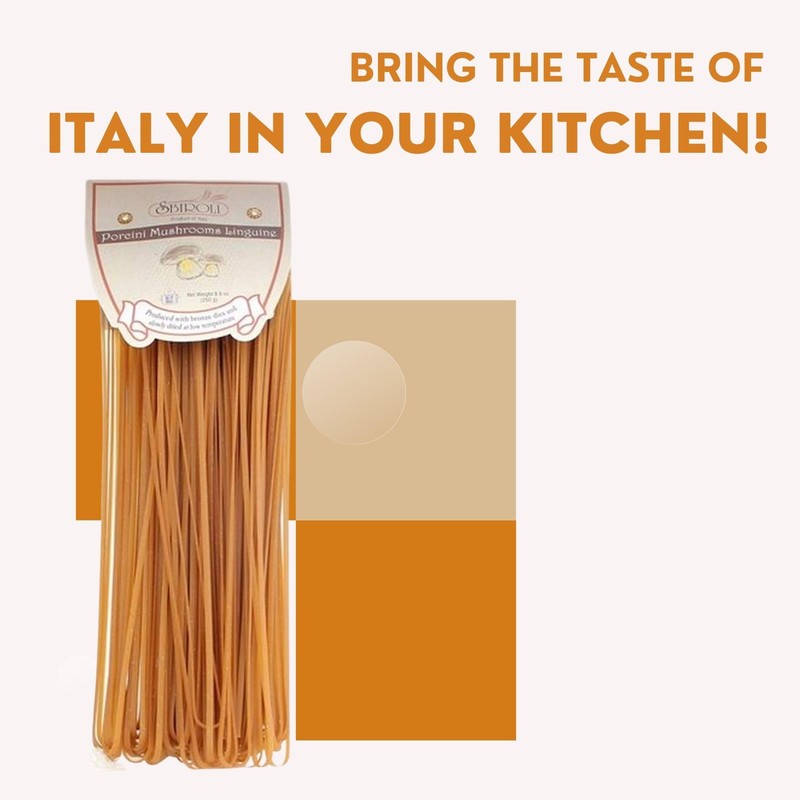 SBIROLI Linguine Porcini Mushroom Flavor, 8.8 Ounce