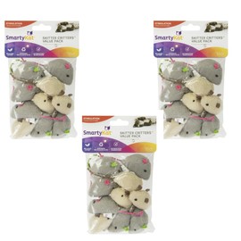 Skitter Critters Value Pack, Soft Plush Catnip Filled Mice Cat Toys - Set of 10 Plush Catnip Mice Cat Toys Will Satisfy Your Cat's Need for Stimulation, Pack of 3 X 10 Count