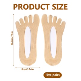 Bewudy 5 Pairs Sock Align Toe Socks for Bunion, Bunion Relief Socks for Women Toe Separator, No Show Low Cut Five Finger Orthopedic Compression Socks, Toe Alignment Socks for Bunion Correction