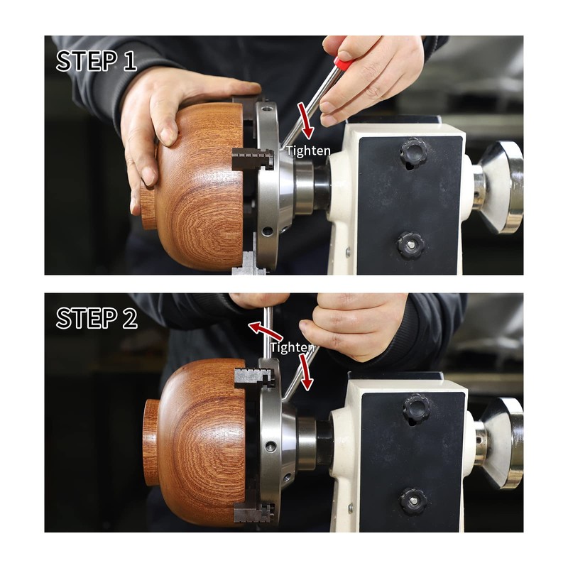 DEEFIINE 6 Inch Wood Lathe Chuck Set 1" x 8
