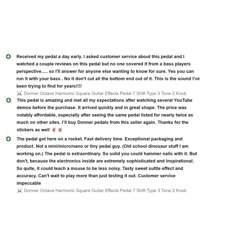 Donner Harmonic Square Octave Effects Pedal Pitch Shifter 7Shift Type