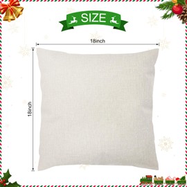 Ninonly Christmas Pillow Covers 18x18, Set of 4 Cotton Linen Vintage Snowflakes Christmas Tree Throw Pillow Covers Cushion Case Christmas Decorations for Home Sofa Couch, Red