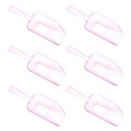 UUYYEO 12 Pcs Large Plastic Ice Scoopers Bar Ice Scoops Food Serving Scoops Kitchen Scoopers Clear Candy Scoops Ice Cream Scoopers Spoon Scoopers Pink
