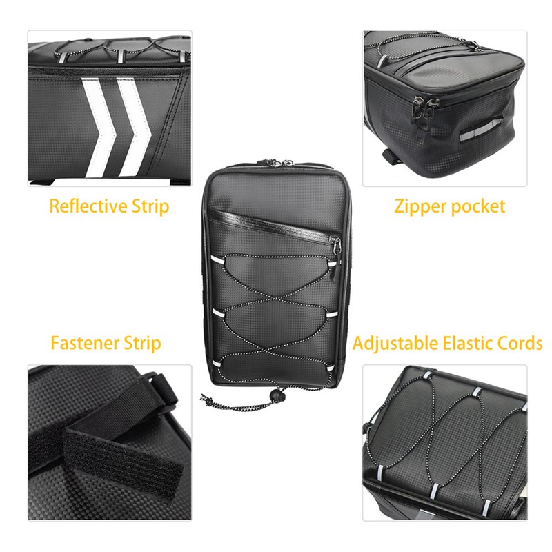 Bike Rack Rear Carrier Bag Trunk Bag PU Leather Waterproof