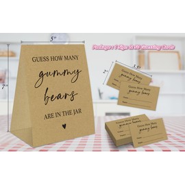 How Many Gummy Bears Baby Shower Game, 1 Sign and 50 Guessing Cards, Baby Shower Candy Guessing Games, Kraft Bear Theme Baby Shower Decoration, Birthday Party Supplies-10