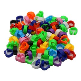 200pcs Mixed Colour Bird Foot Rings Leg Band Finch Canary Poultry Clip Bands