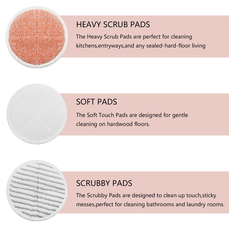 Spinwave Mop Pads Replacement Set Compatible with Bissell Spinwave 2039A