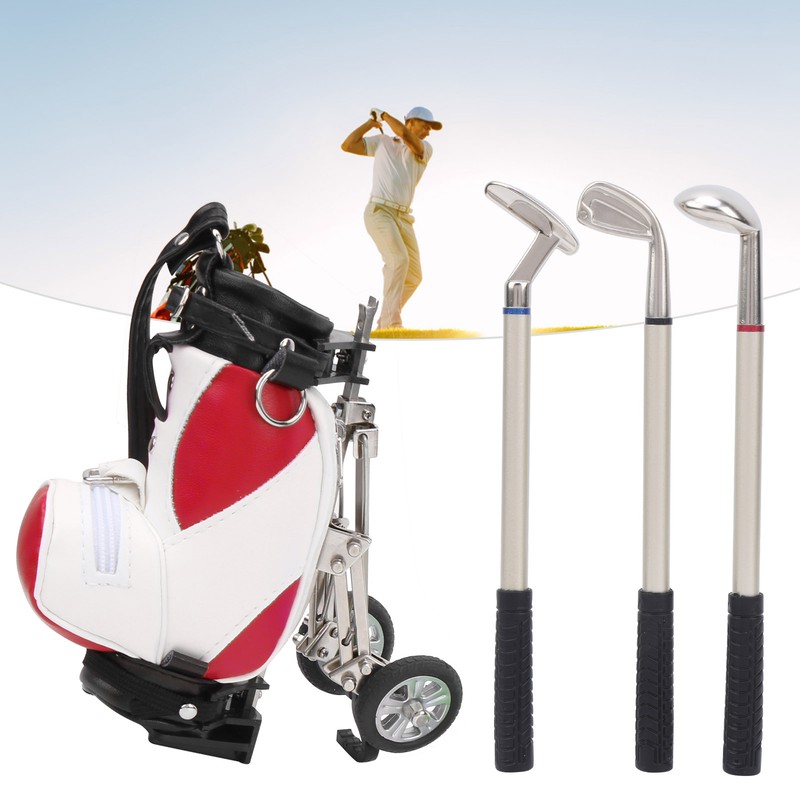 Desktop Golf Pen Set 3 Ballpoint Pens and Mini Bag